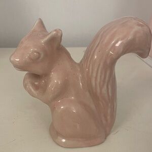 Cool Blush Pink Ceramic Squirrel Vase. Adds a fun + whimsical touch to any room